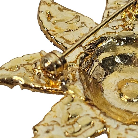 Dorothy Bauer Brooch 8Point Star Gold Tone Rhinestone Beachy Boho Chic Elegance - Picture 6 of 16